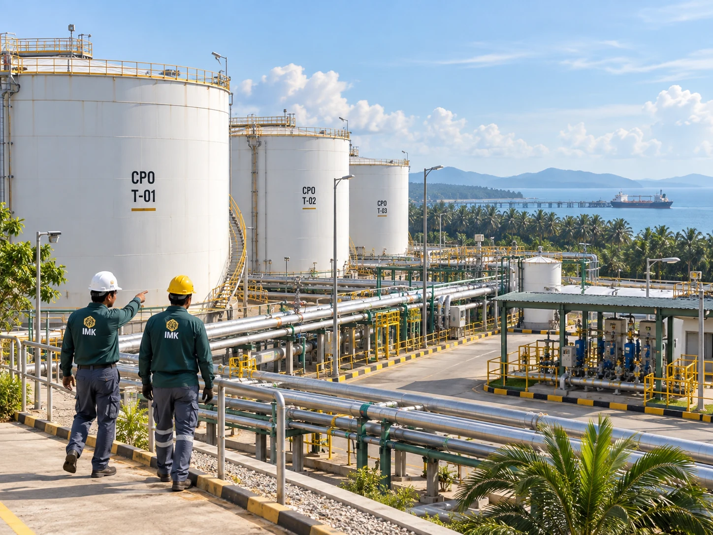 Dedicated coastal CPO storage and marine terminal